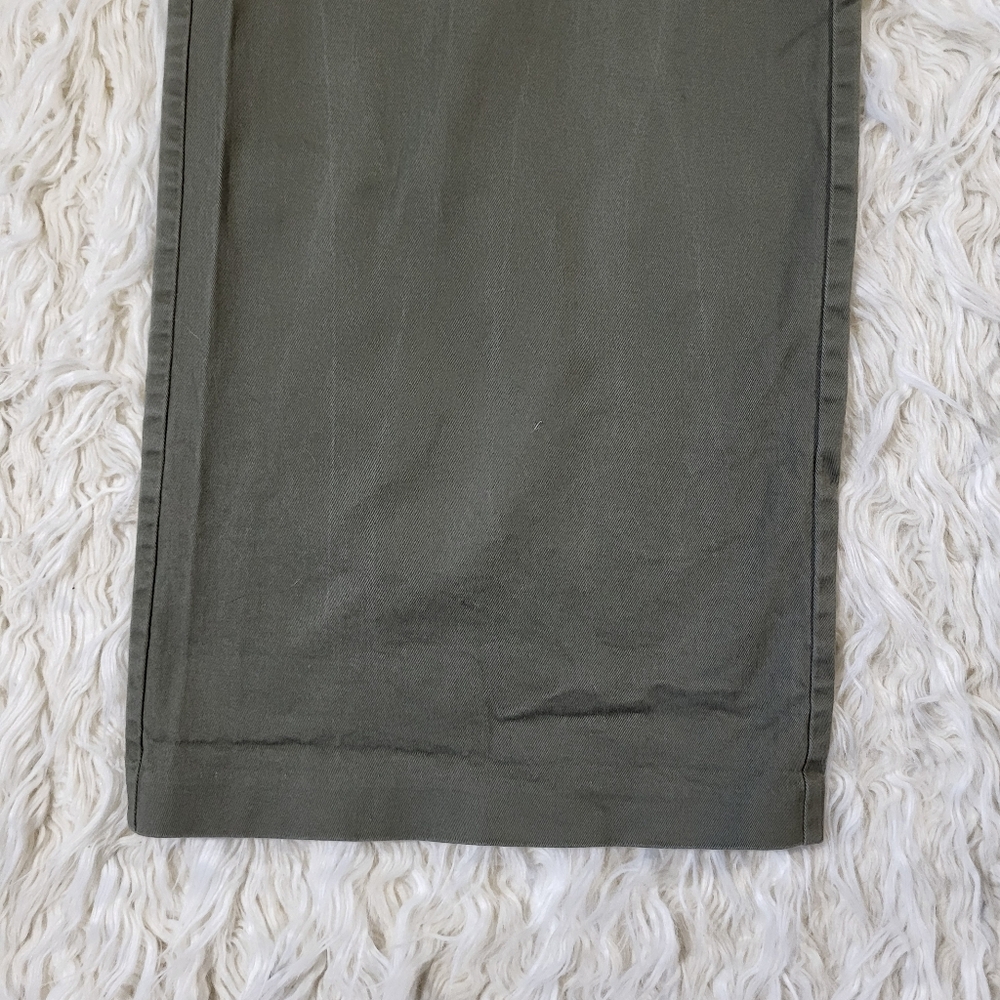 Good American - Good Ease Wide Leg Twill Pants Green Olive - Size 6/28 - Picture 5 of 16